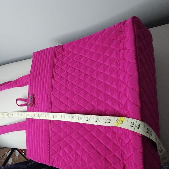 Vera Bradley Women’s Quilted Tote With Matching Coin Wallet Magenta - Picture 9 of 9
